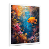 Orange blue coral Marine goldfish Marvel - Coral Canvas Wall Art