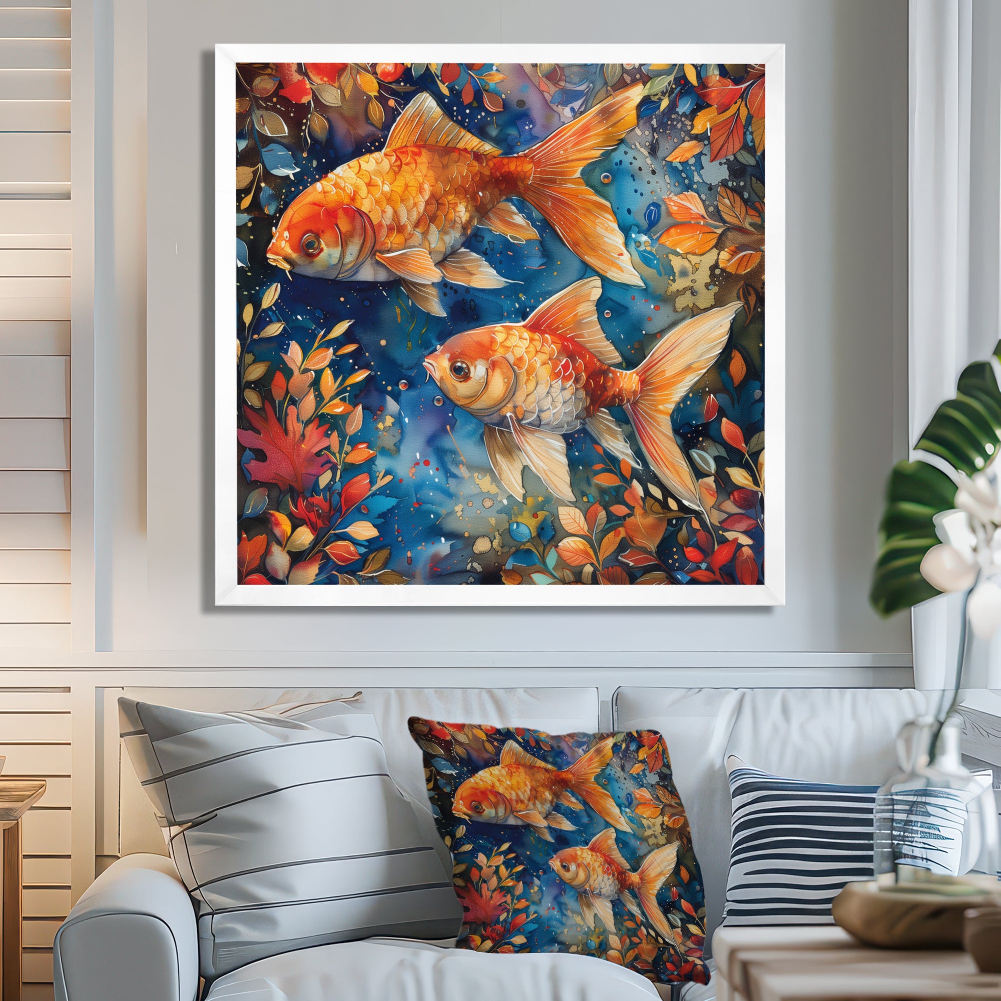 Orange blue Aquariums Oceanic Wonders fish - Fish Wall Decor