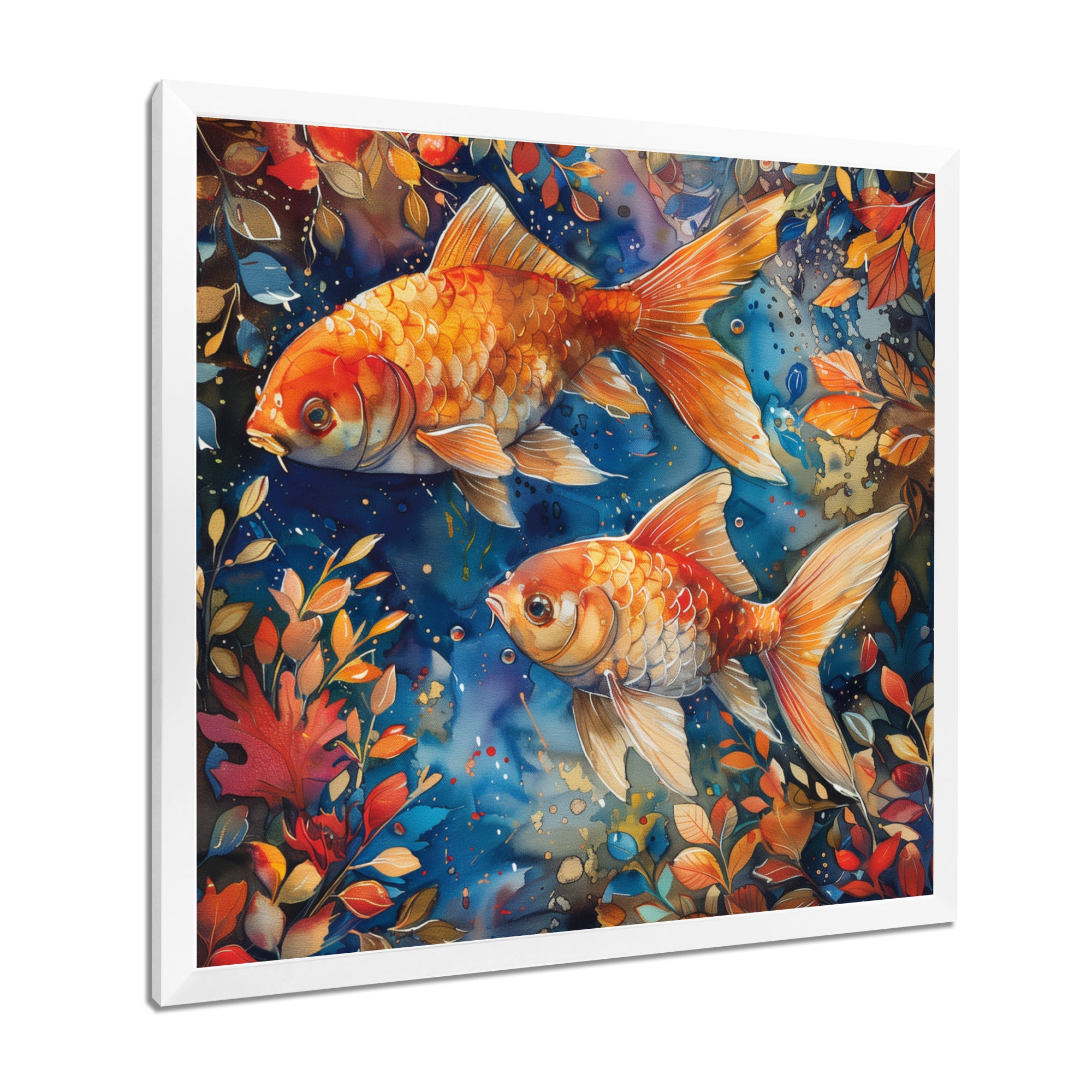Orange blue Aquariums Oceanic Wonders fish - Fish Wall Decor