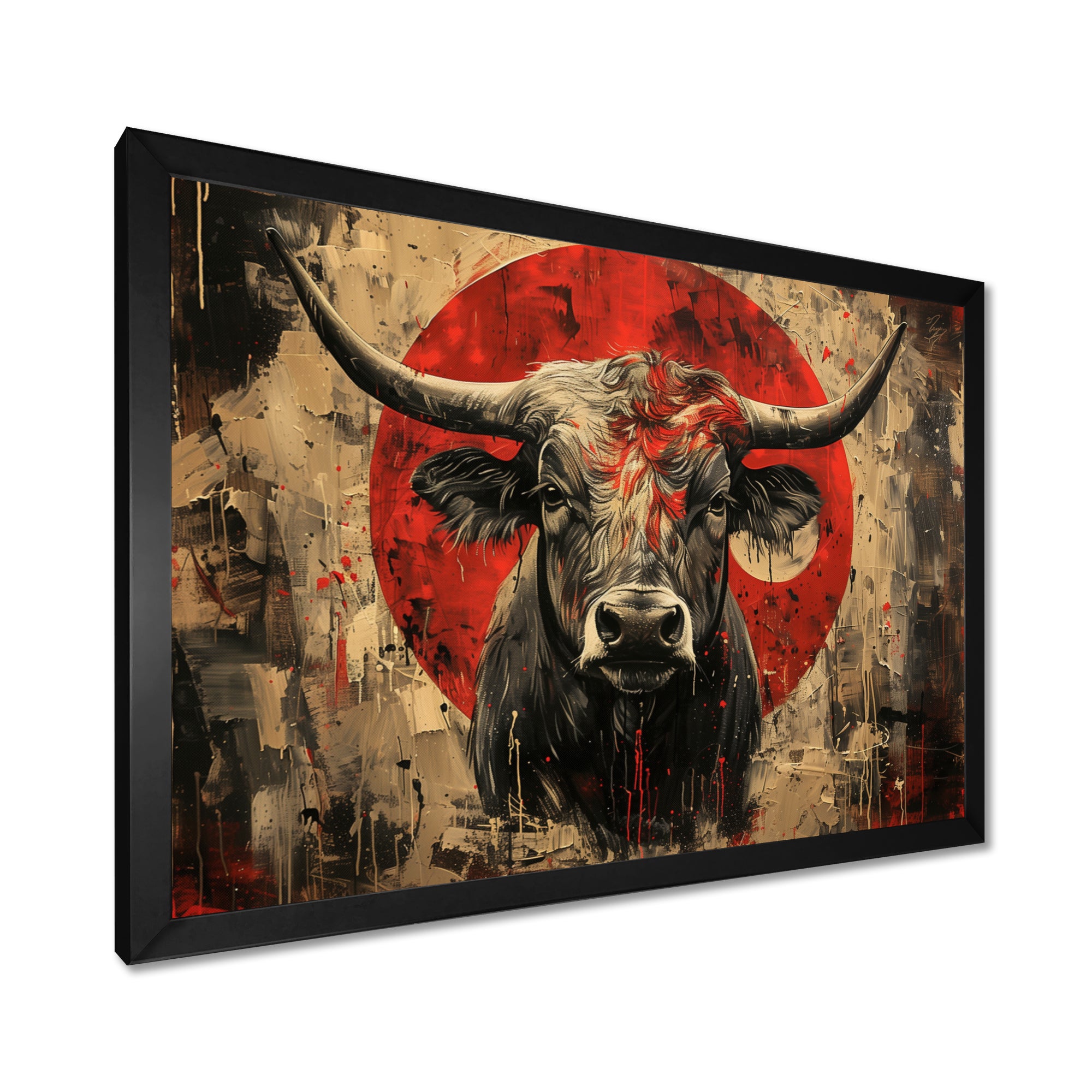 Red Taurus Astrology Bulls Courage - Taurus Wall Art Prints