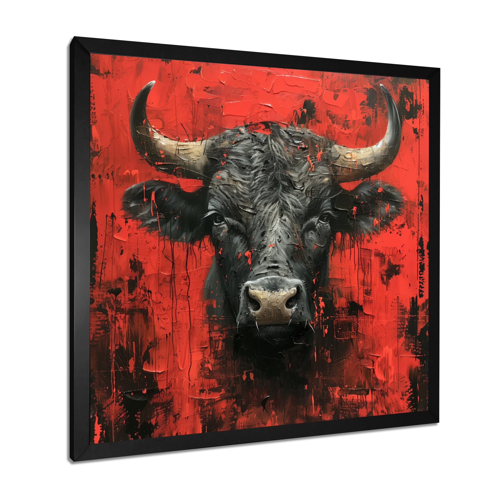 Red Taurus Astrology Bulls Resolve - Red Taurus Wall Art