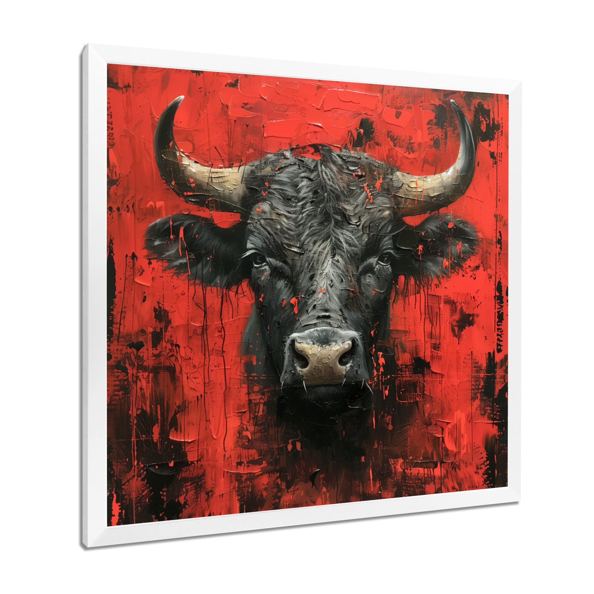 Red Taurus Astrology Bulls Resolve - Red Taurus Wall Art