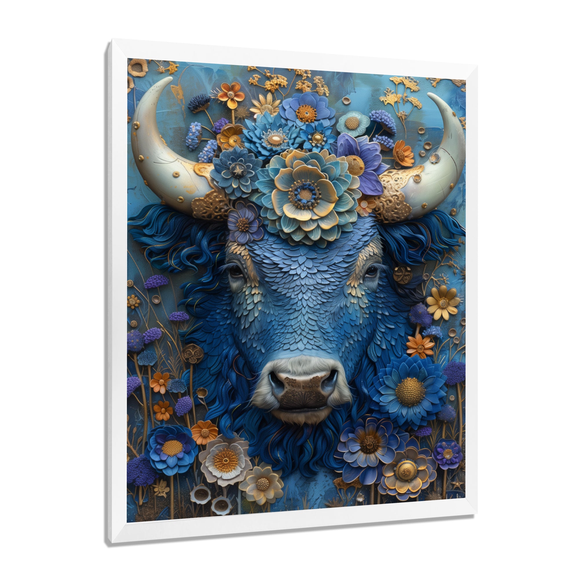 Blue Taurus Astrology Cosmic Harmony - Blue Taurus Wall Art