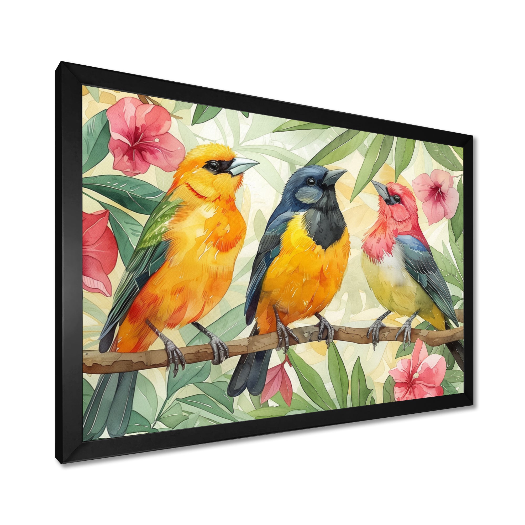 Yellow Birds on a brand of Garden of Eden - Bird Bedroom Wall Art
