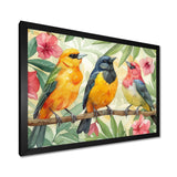 Yellow Birds on a brand of Garden of Eden - Bird Bedroom Wall Art
