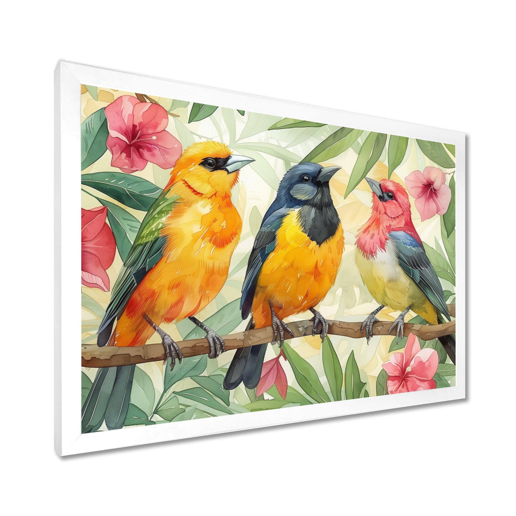 Yellow Birds on a brand of Garden of Eden - Bird Bedroom Wall Art