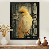 Yellow black Caged Bird elegance - Bird Canvas Wall Art