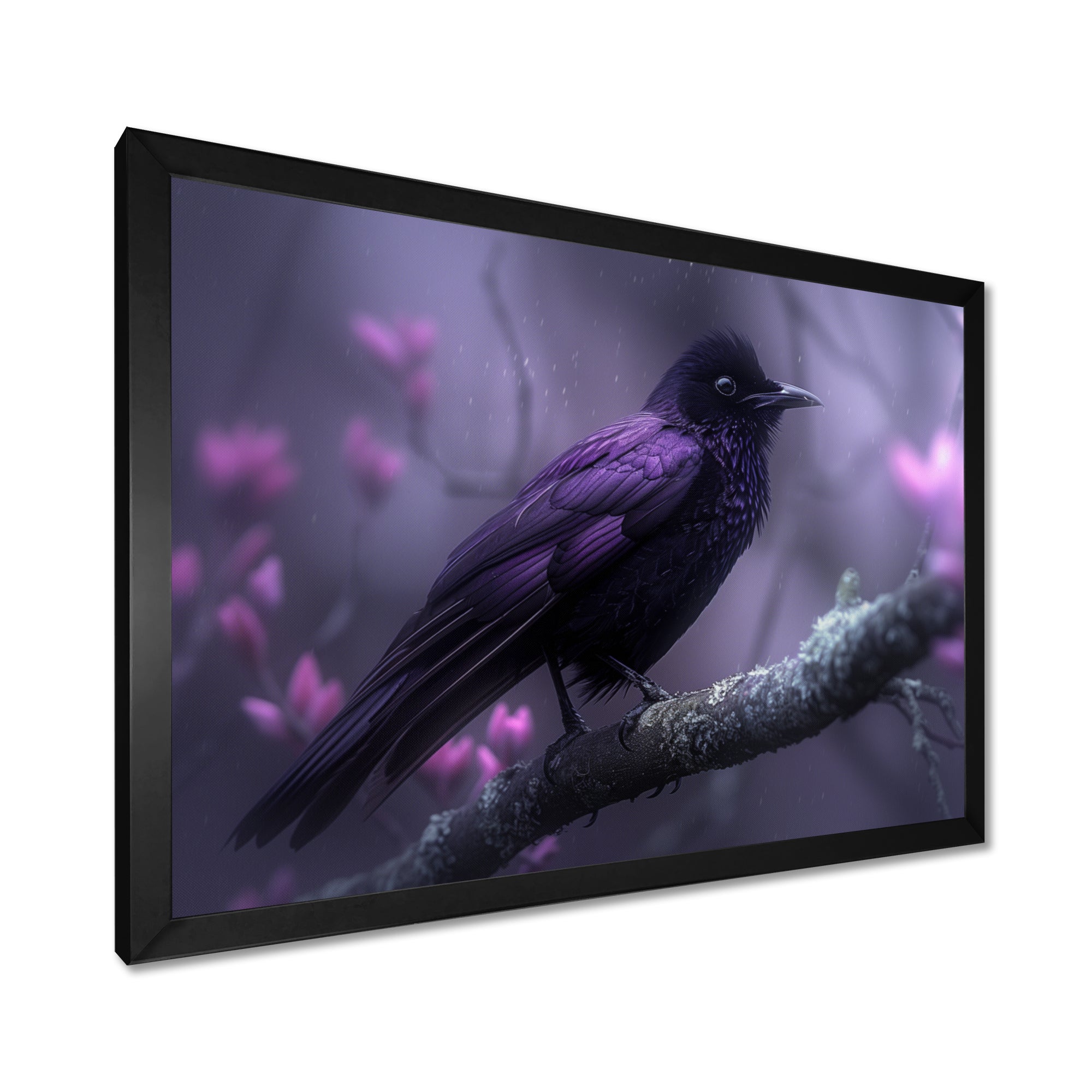 Purple black Moonlit Serenade Bird - Bird Wall Decor