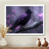 Purple black Moonlit Serenade Bird - Bird Wall Decor