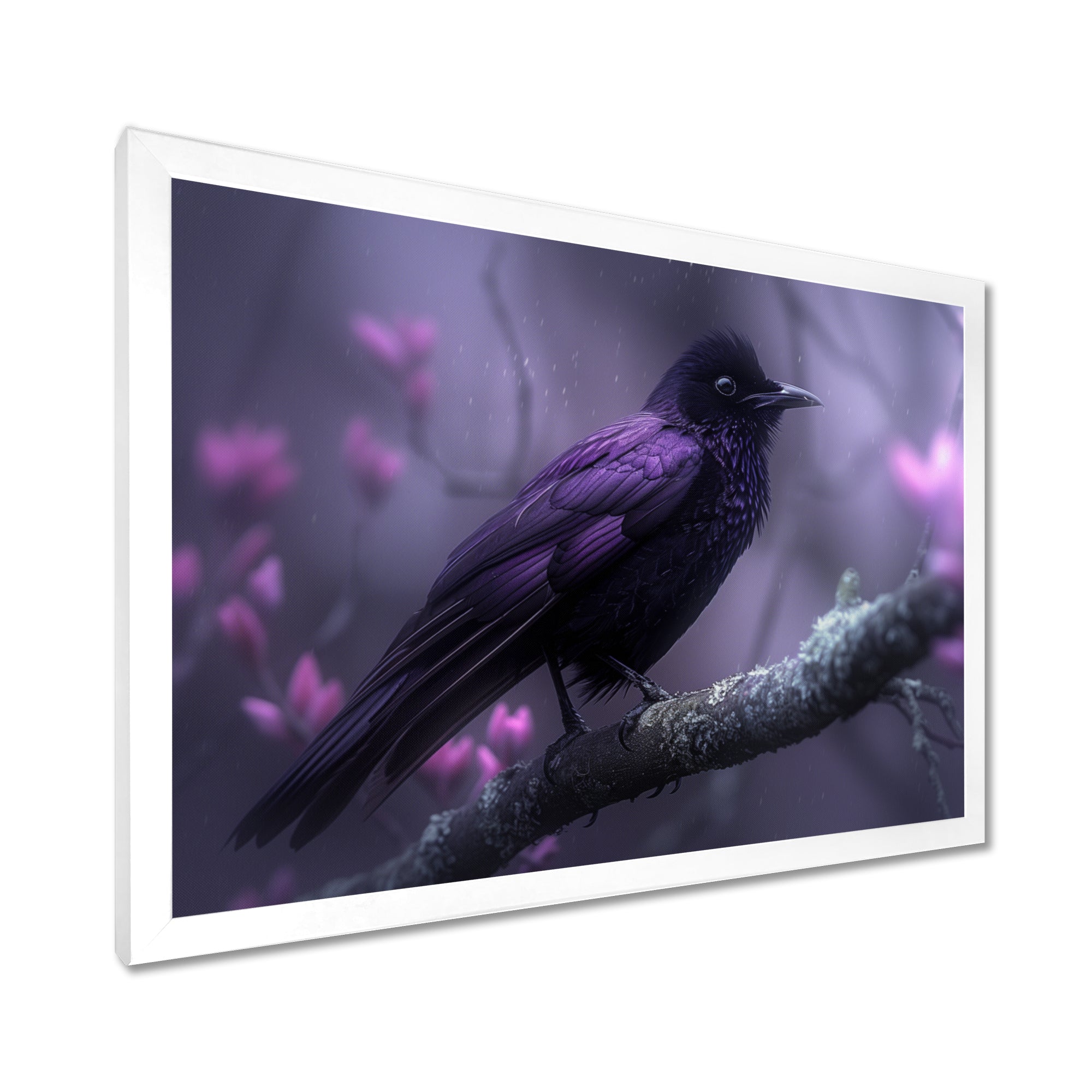 Purple black Moonlit Serenade Bird - Bird Wall Decor