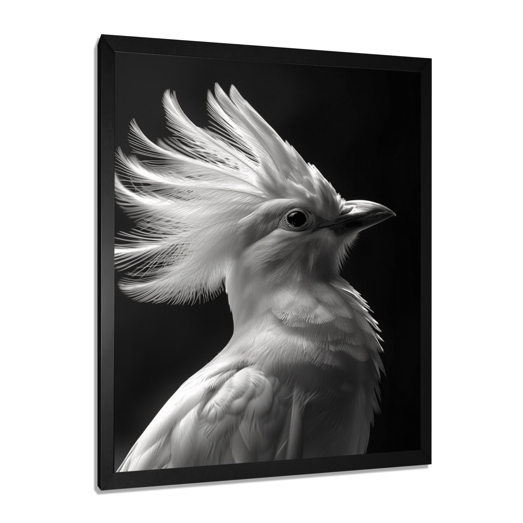 Monochrome white black graceful Bird - Bird Wall Decor