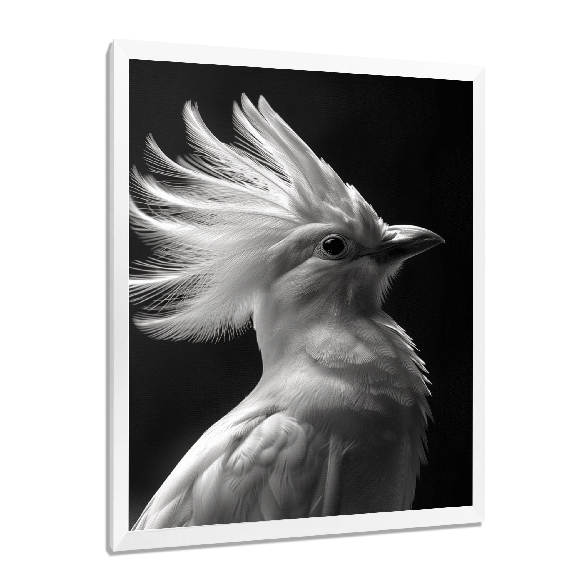 Monochrome white black graceful Bird - Bird Wall Decor