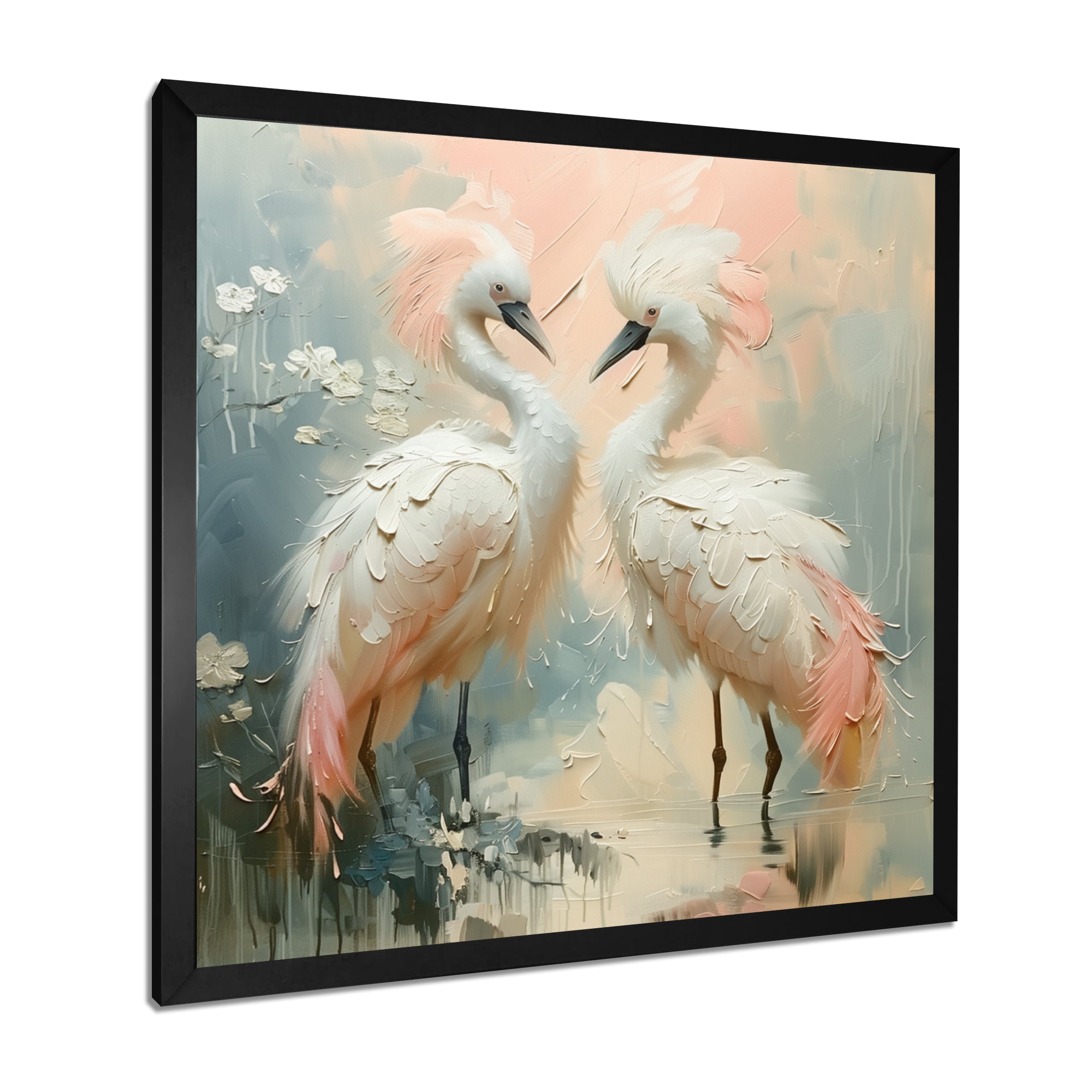 White pink Paradise Cove swans - Bird Wall Art Prints