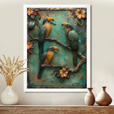 Yellow green Rainforest Radiance Toucans - Parrot Framed Canvas Art