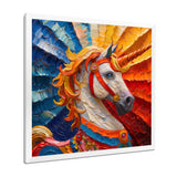 Yellow red horse Carousel spiral - Horse Canvas Wall Art