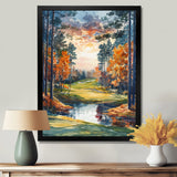 Green Orange Autumn Golf Haven Country Club I - Golf Canvas Wall Art
