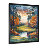 Green Orange Autumn Golf Haven Country Club I - Golf Canvas Wall Art