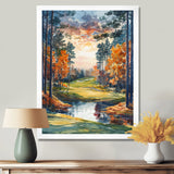 Green Orange Autumn Golf Haven Country Club I - Golf Canvas Wall Art