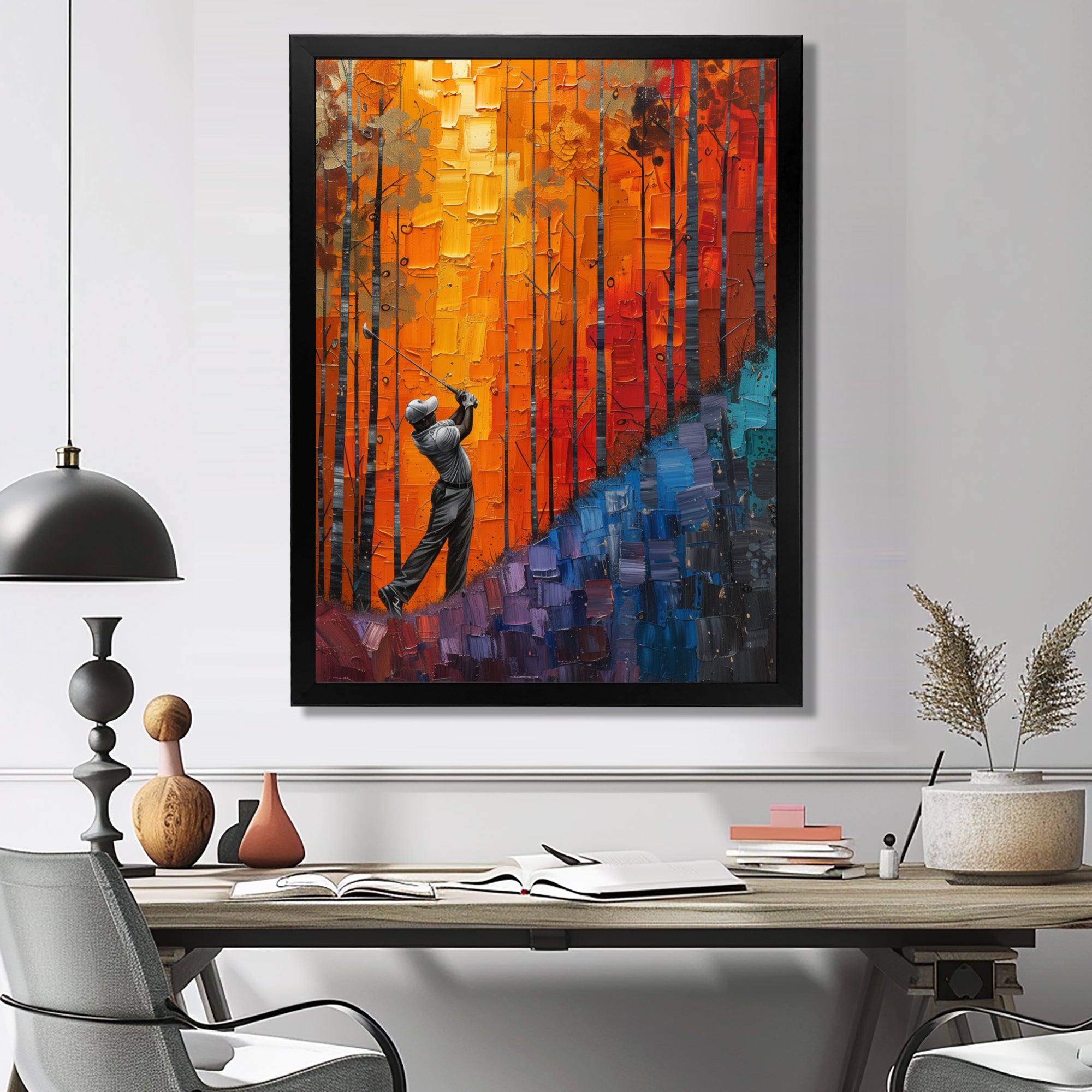 Yellow Red Golfing Heritage Country Club I - Golf Canvas Wall Art