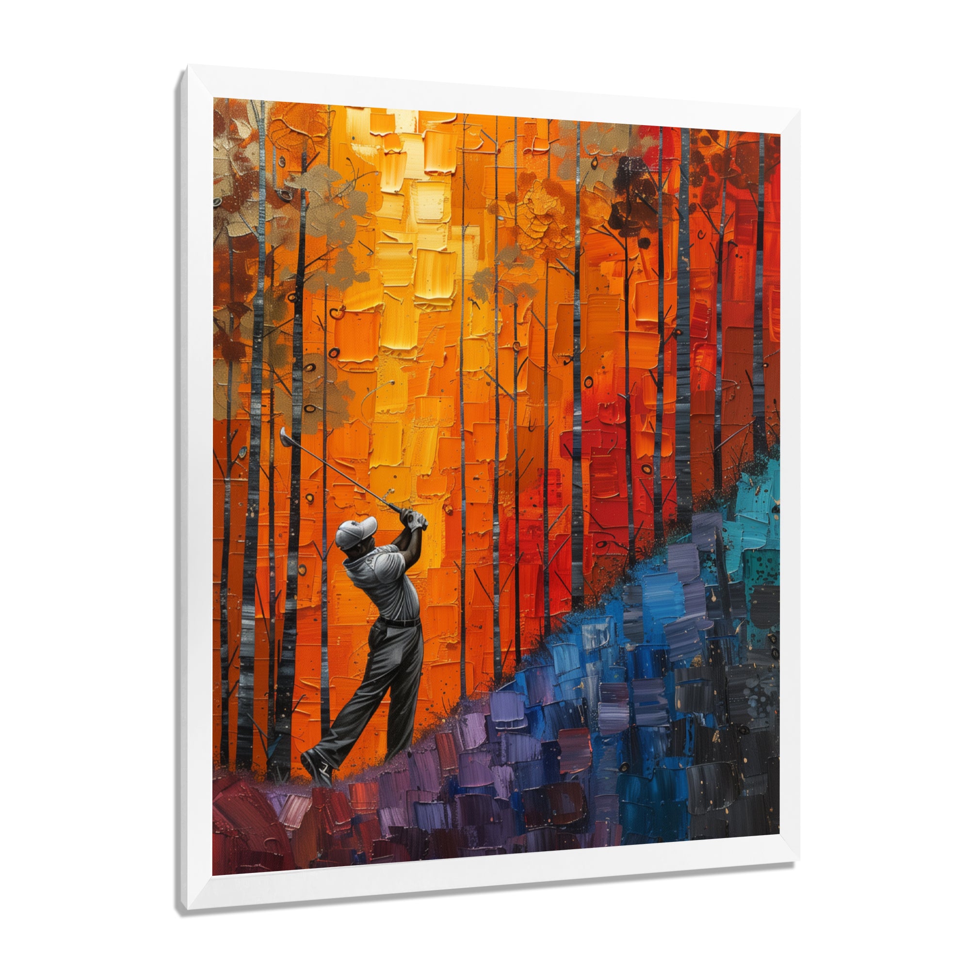 Yellow Red Golfing Heritage Country Club I - Golf Canvas Wall Art