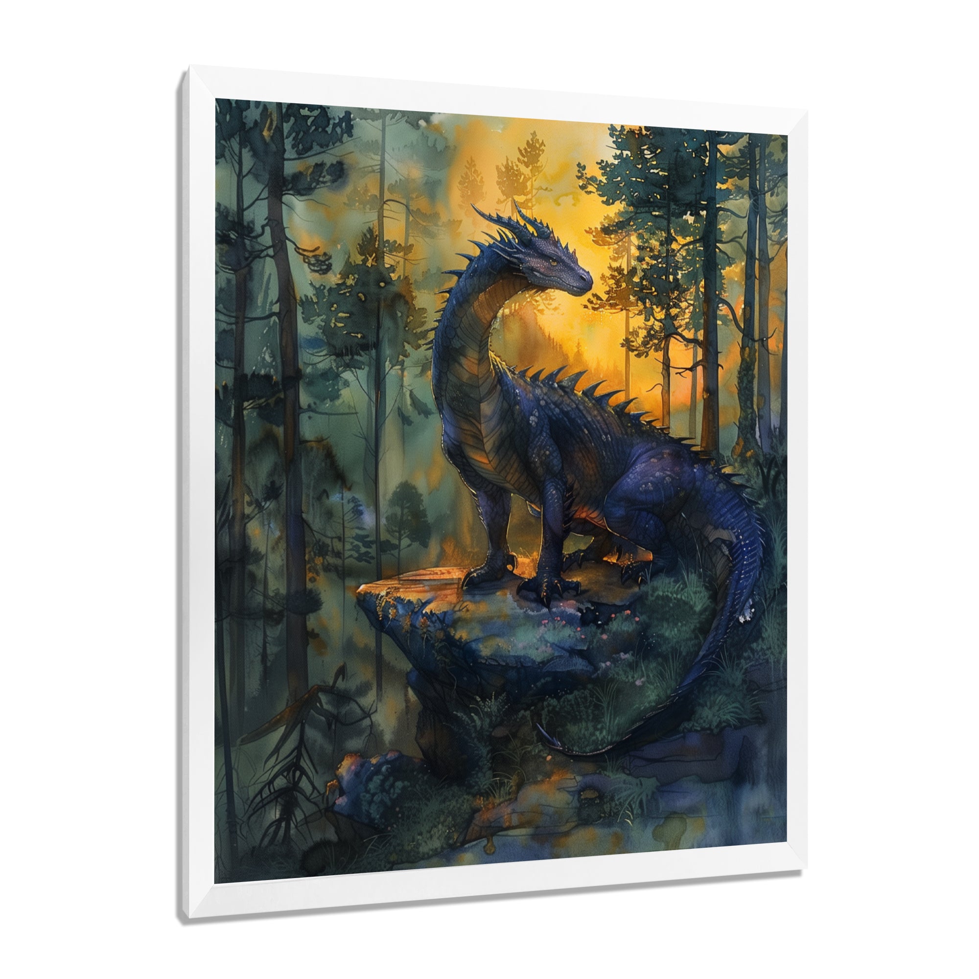 Darkness and Mystic Forest Dragon - Dragons Bedroom Wall Art