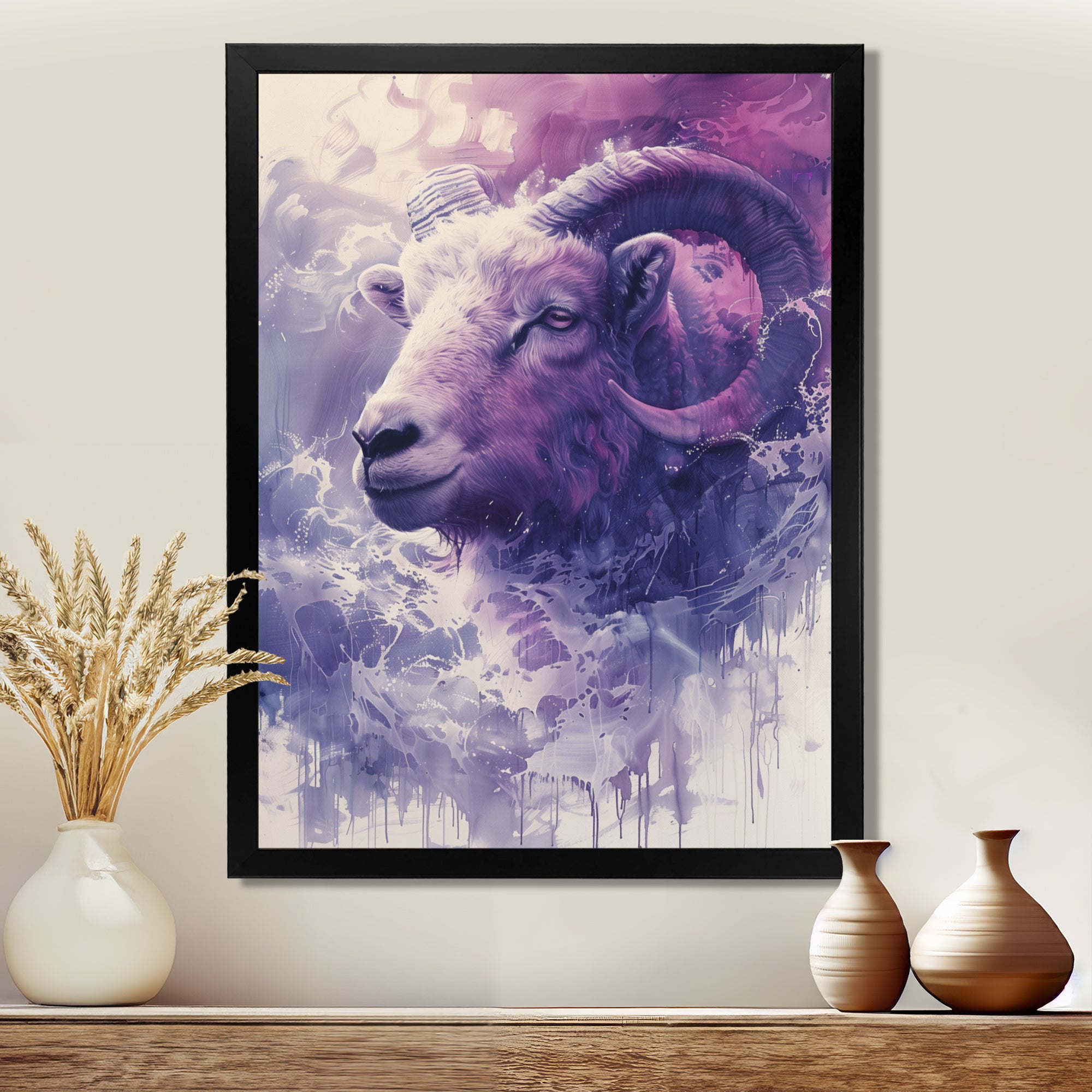 Purple Ram spirit Tranquility - Ram Home Decor Art
