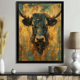 Vintage golden green Taurus - Taurus Wall Art Prints