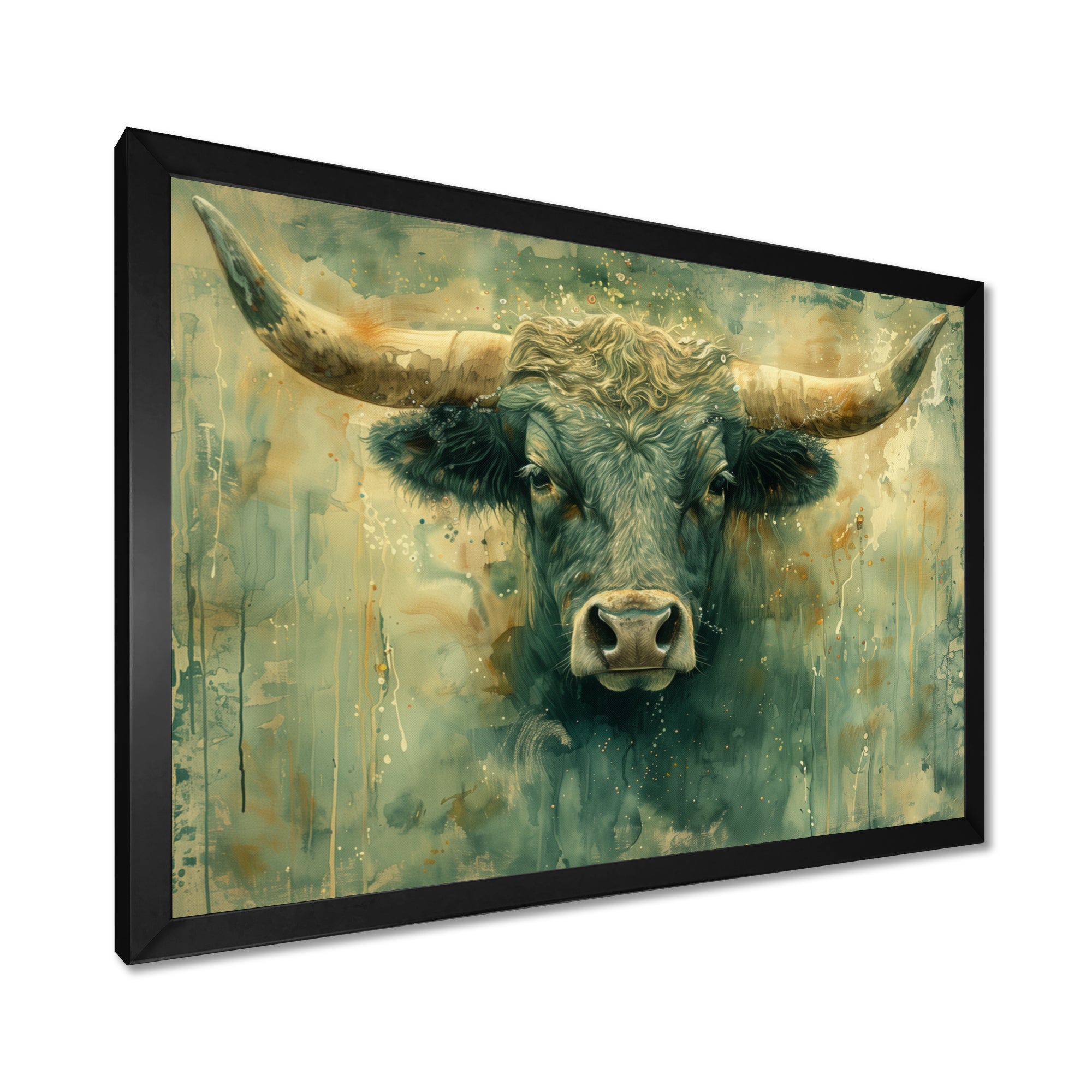 Golden green Taurus zodiac Treasures - Green Taurus Wall Art