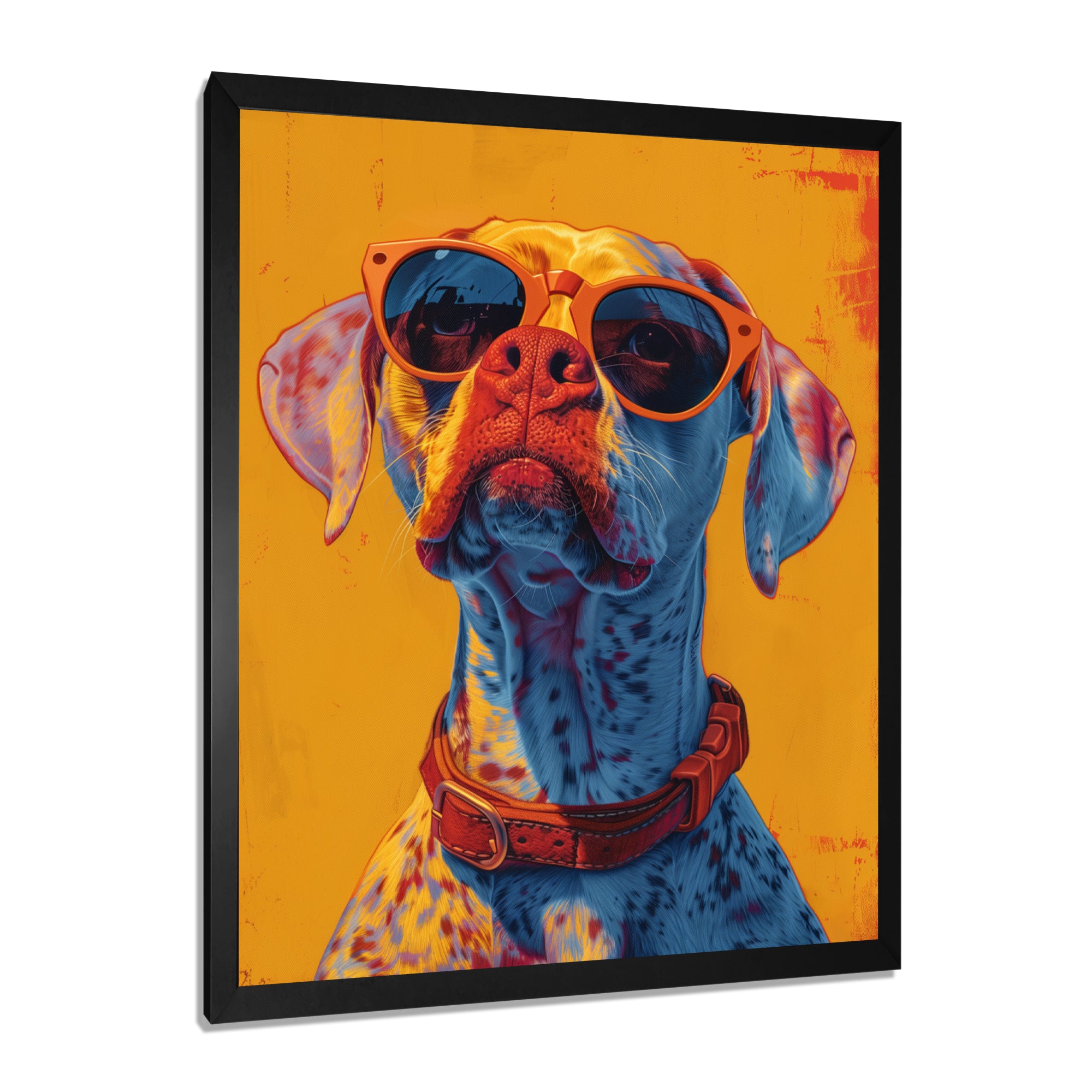 Orange red boxer dog with sunglasses - Dog Wall Decor