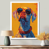 Orange red boxer dog with sunglasses - Dog Wall Decor