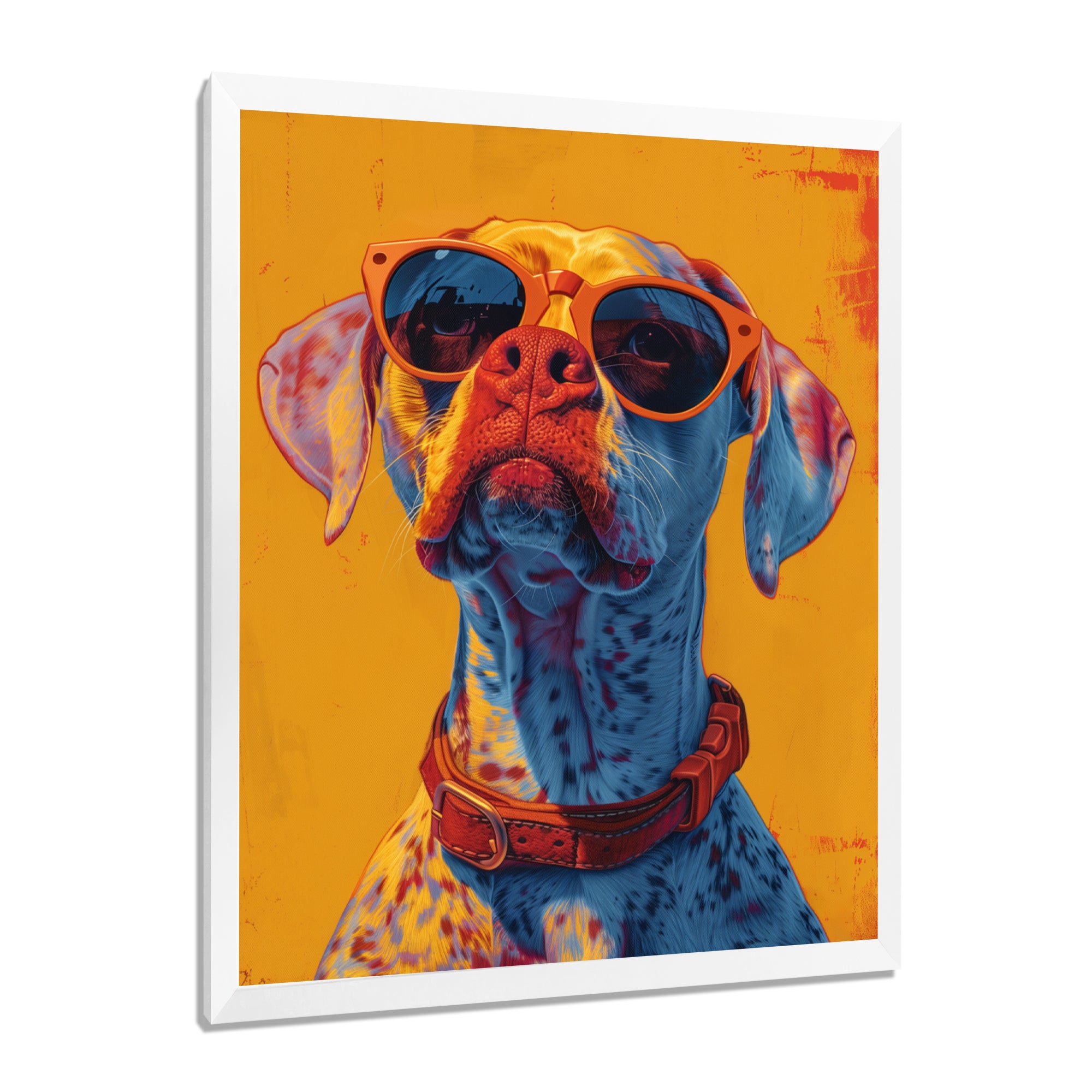 Orange red boxer dog with sunglasses - Dog Wall Decor