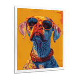 Orange red boxer dog with sunglasses - Dog Wall Decor