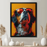 Red yellow sunglasses Bernese portrait - Dog Wall Art Prints