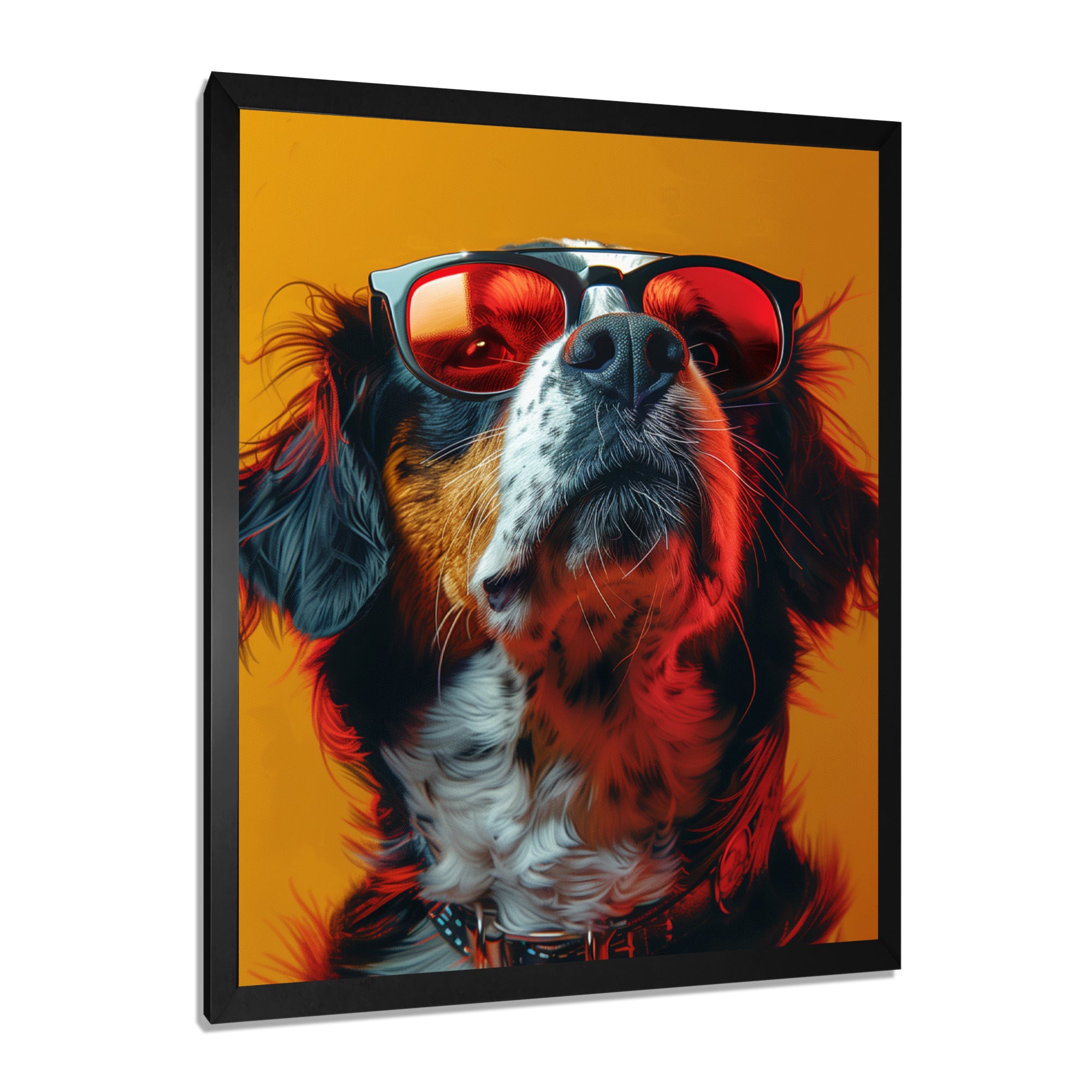 Red yellow sunglasses Bernese portrait - Dog Wall Art Prints