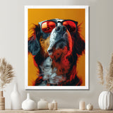 Red yellow sunglasses Bernese portrait - Dog Wall Art Prints