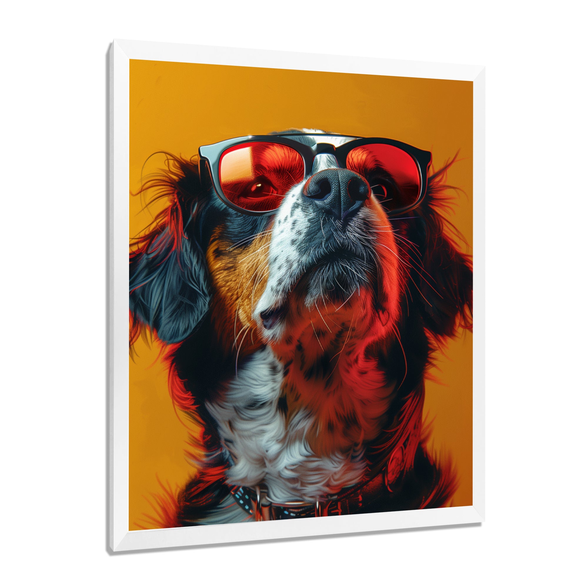 Red yellow sunglasses Bernese portrait - Dog Wall Art Prints