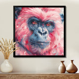 Pink blue gorilla portrait - Gorilla Canvas Wall Art