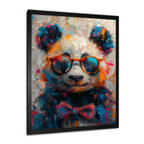 Red black panda portrait illusion - Panda Canvas Wall Art
