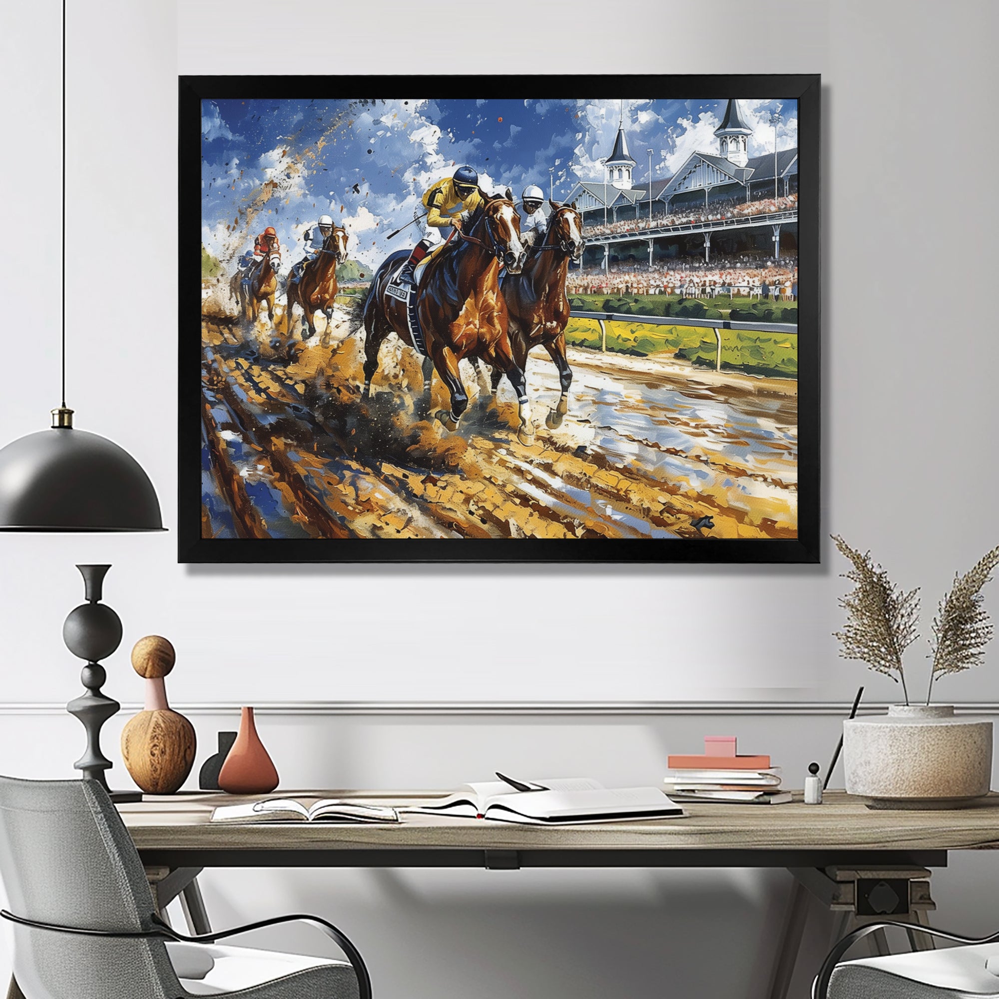 Horse Racing Track To Victory I - Horse Racing Canvas Wall Art