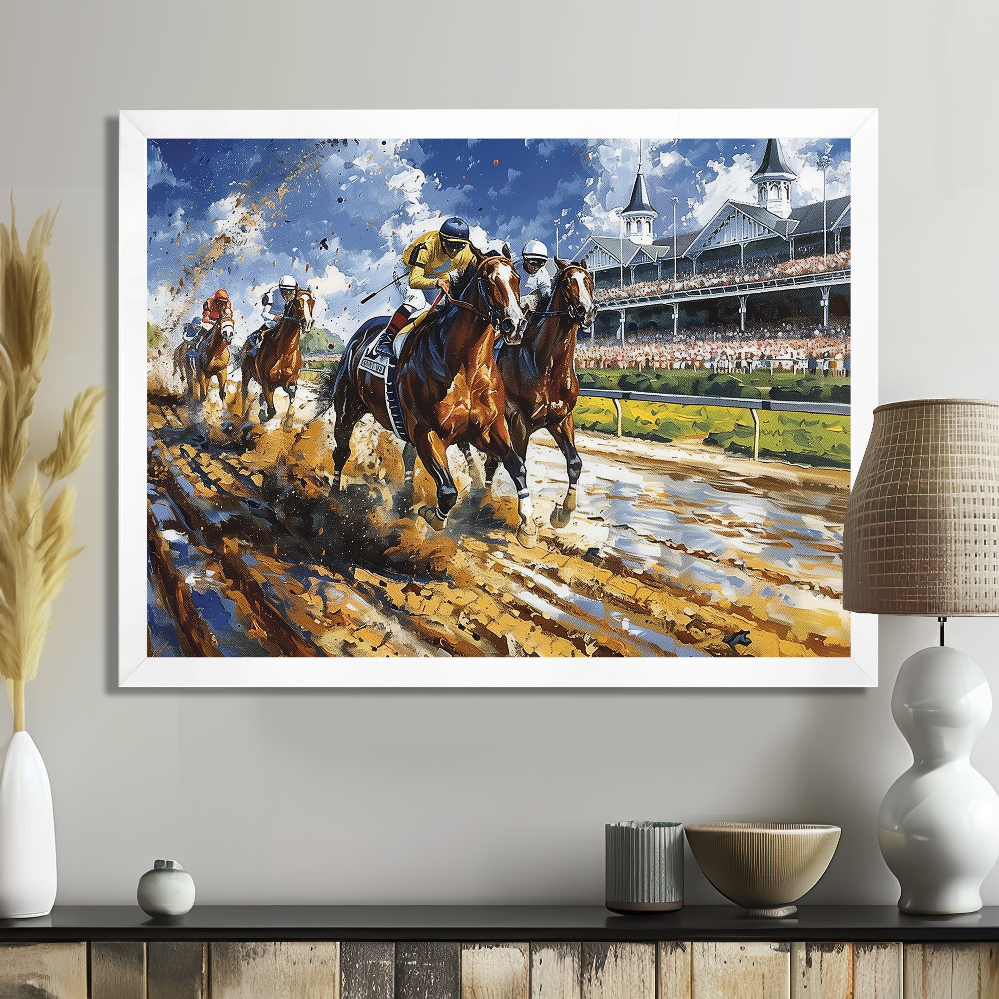 Horse Racing Track To Victory I - Horse Racing Canvas Wall Art