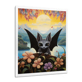 Gothic Bat in colorful flower rainforest - Bat Living Room Wall Art