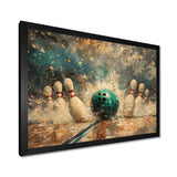 Green Bowling Ball Full Strike I - Bowling Canvas Wall Art