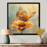 Vintage yellow Butterfly on daisy - Butterfly Wall Art Prints