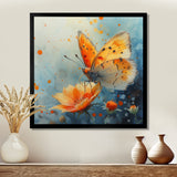 Vintage yellow Butterfly on summer flower - Butterfly Wall Art Prints