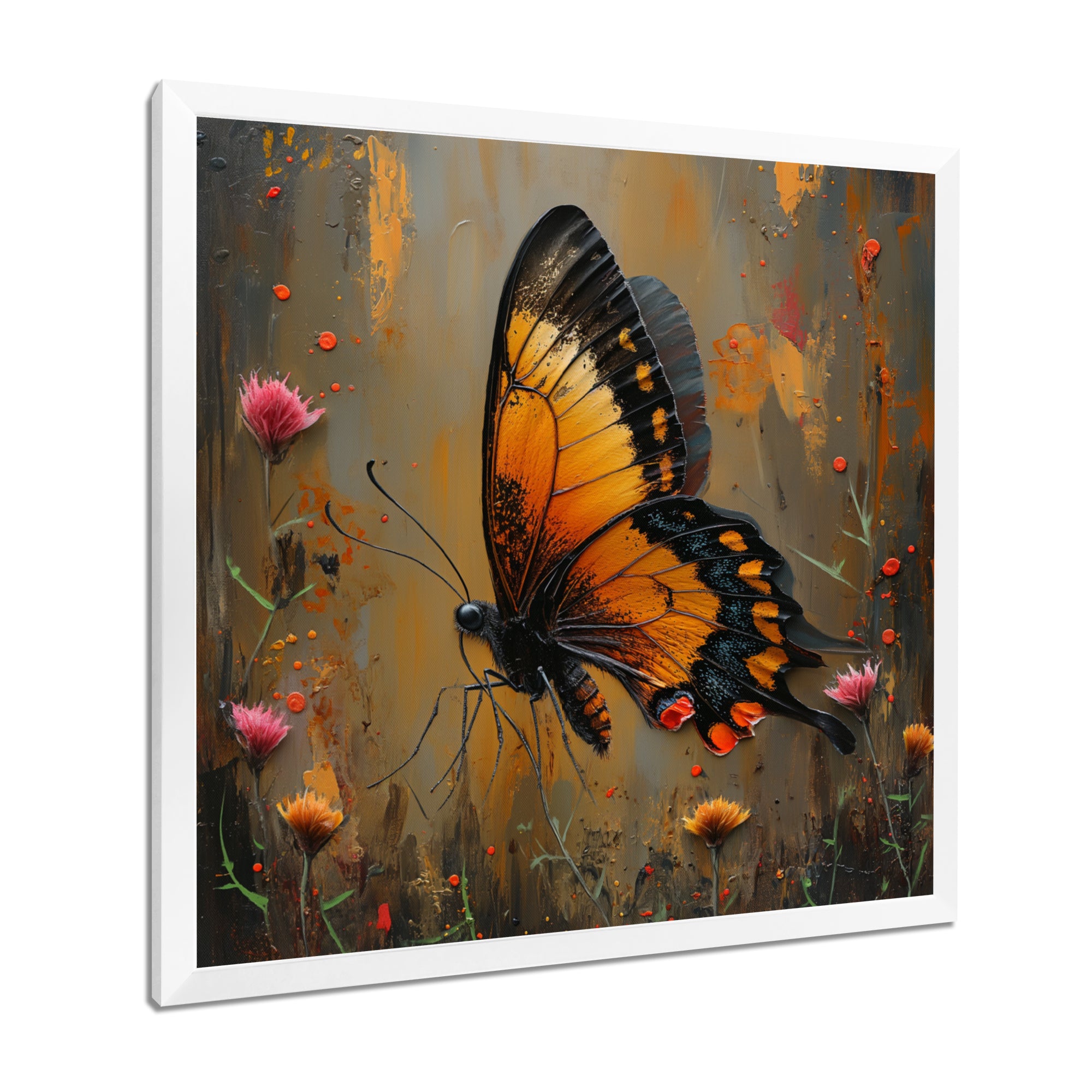 Vintage yellow and black Butterfly gardens - Yellow Butterfly Wall Art