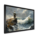 Cliffside Ocean Fishing - Hunting & Fishing Canvas Wall Art