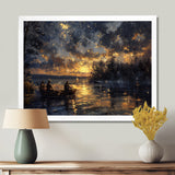 Fishing Under The Starry Night Sky - Hunting & Fishing Canvas Wall Art