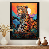 Cheetah in colorful mountain Sahara landscape - Cheetah Canvas Wall Art