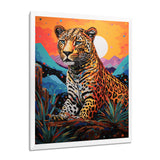 Cheetah in colorful mountain Sahara landscape - Cheetah Canvas Wall Art