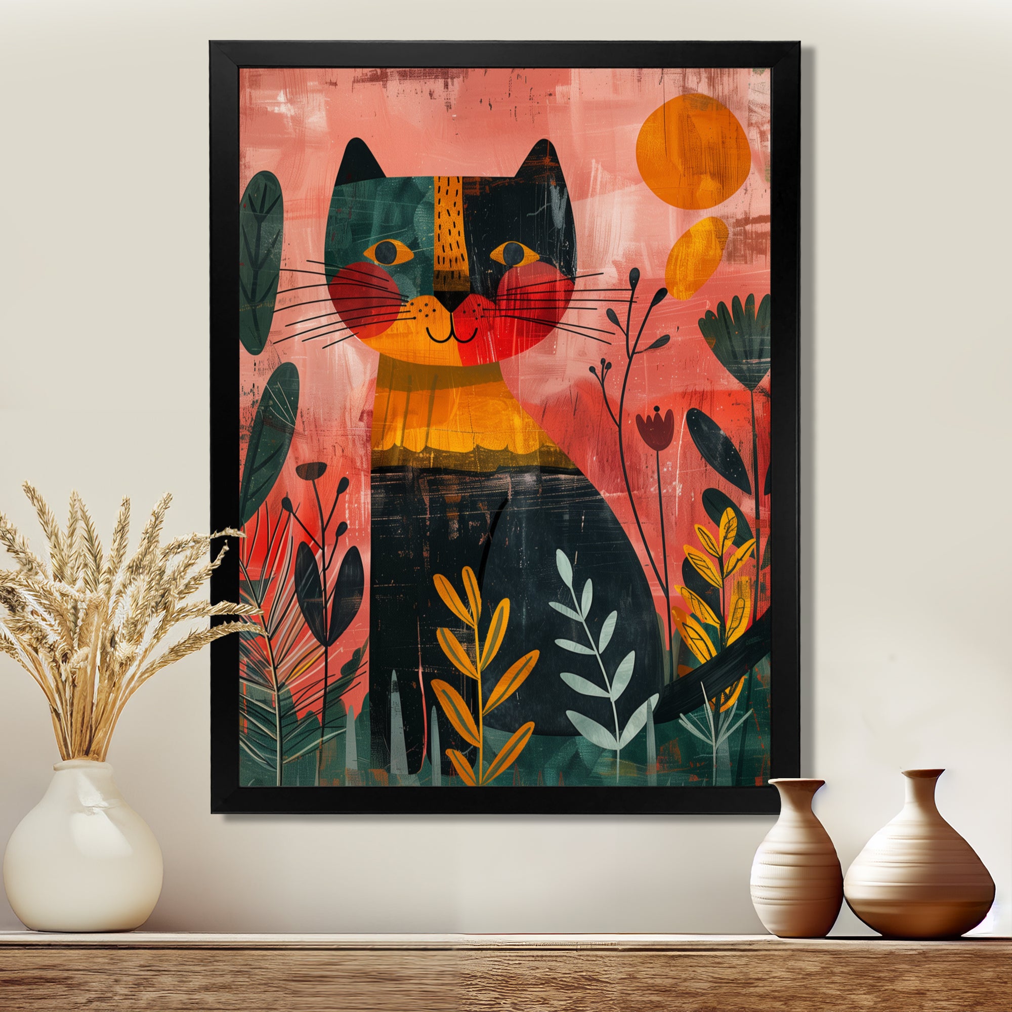 Cheetah in the African rainforest - Pink Cheetah Wall Art